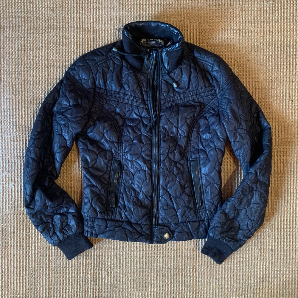 Tommy Hilfiger Quilted Black Motorcycle Jacket Women’s XS